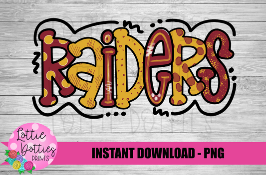 Raiders PNG -  raiders sublimation design - Digital Download - Maroon and Gold