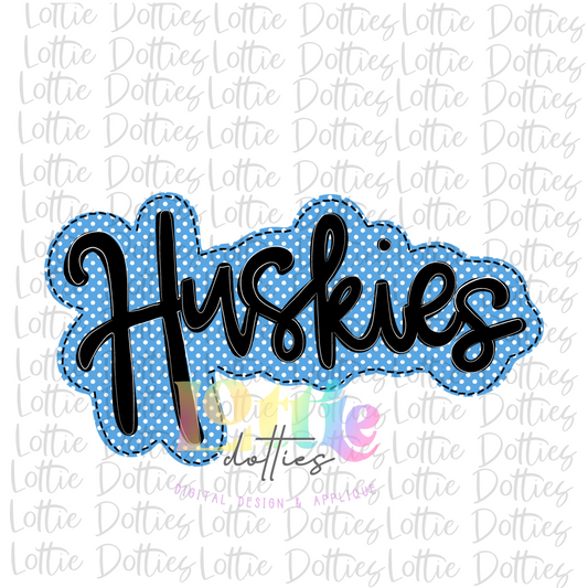 Huskies Dotted Outline - PNG - sublimation design - Digital Download