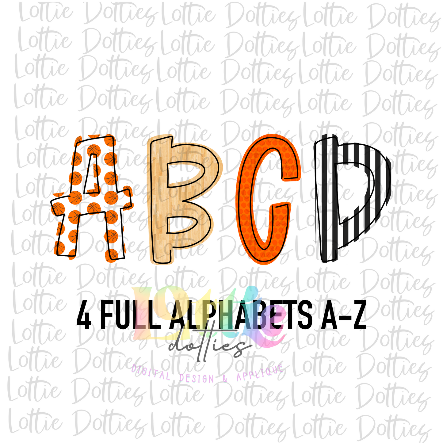 Basketball Alpha - Alphabet Clipart - Instant Download - Alpha Pack