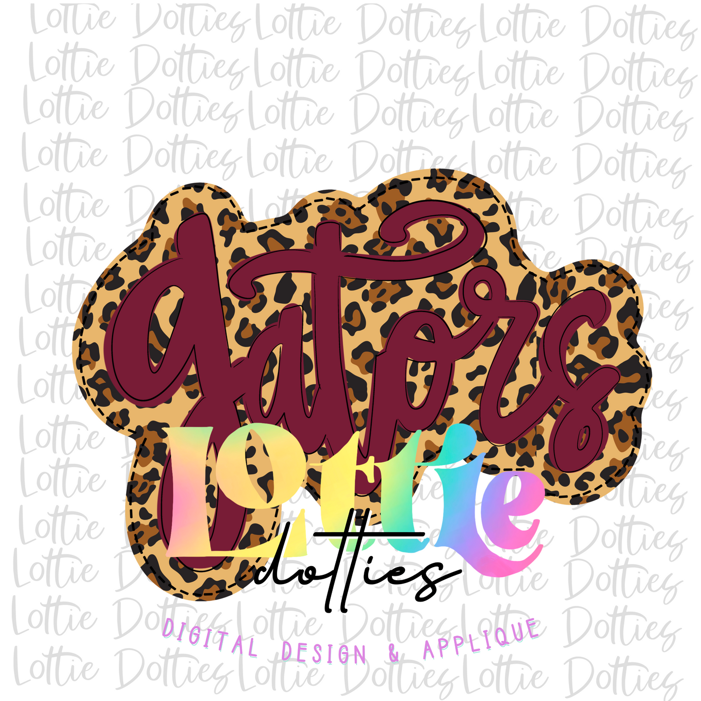 Gators PNG - Digital Download - Sublimation Design - Leopard and Maroon