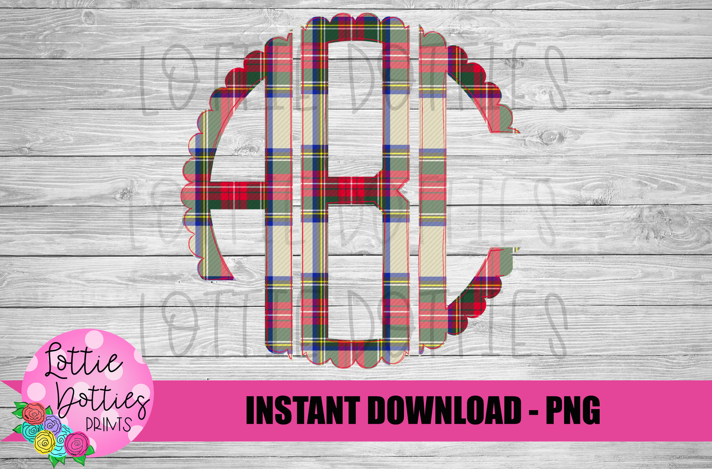 Christmas Plaid Scallop Alphabet - Alpha Pack - Alphabet Clipart - Instant Download - Christmas Alpha Pack