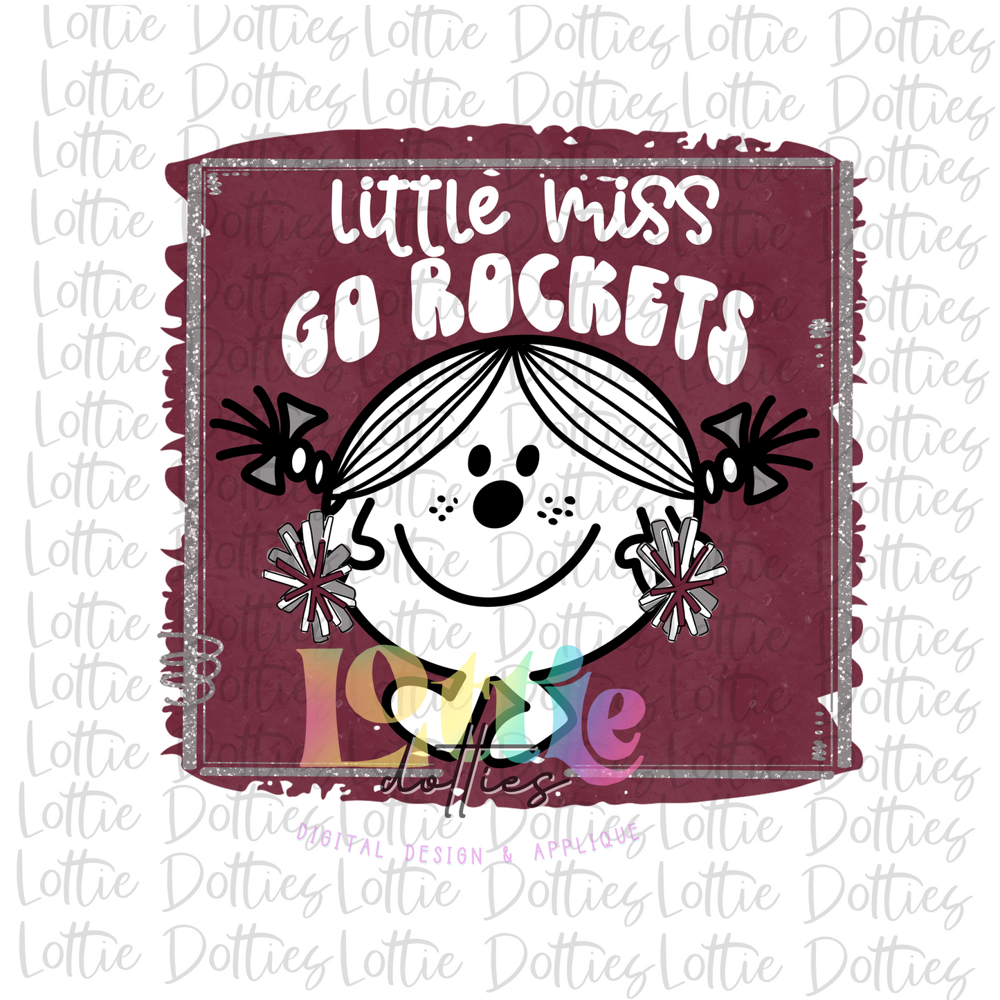 Little Miss Go rockets Png - Rockets Design- Digital Download