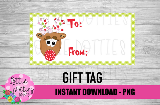 Christmas Gift Tag Png - Reindeer Gift Tag - Christmas Gift tags