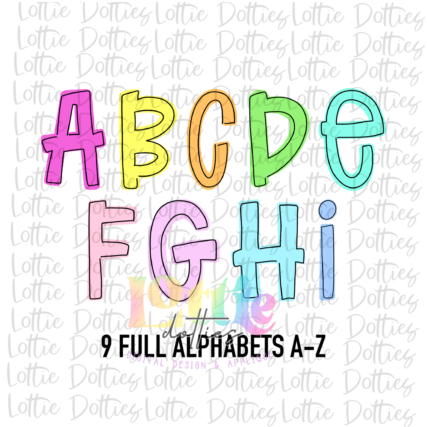Pastel Alpha - Alpha Pack - Alphabet Clipart - Instant Download - Alpha Pack