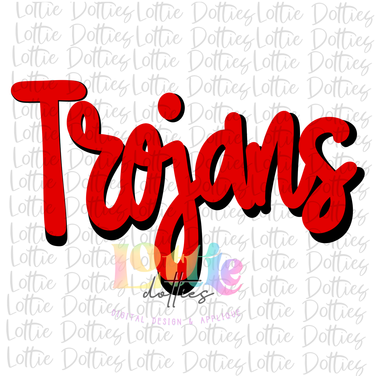 Trojans - PNG - sublimation design - Digital Download - Red