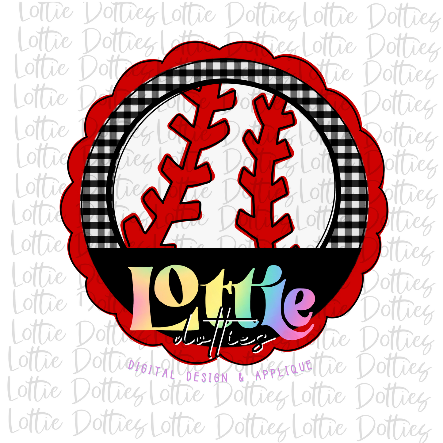 Baseball Circle - PNG - Baseball Sublimation- Digital Download - Red and Black