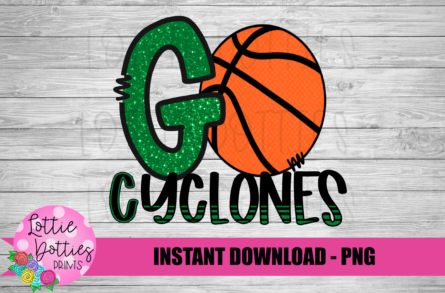 Go Cyclones PNG - Basketball Sublimation - Mascot Design