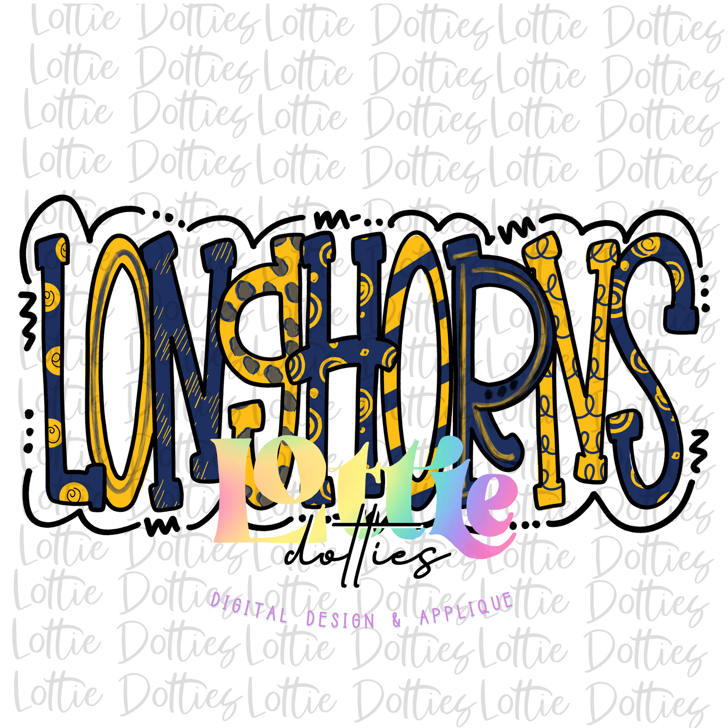 Longhorns Png - Sublimation Design - Longhorns Sublimation- Digital Download - Navy and Gold