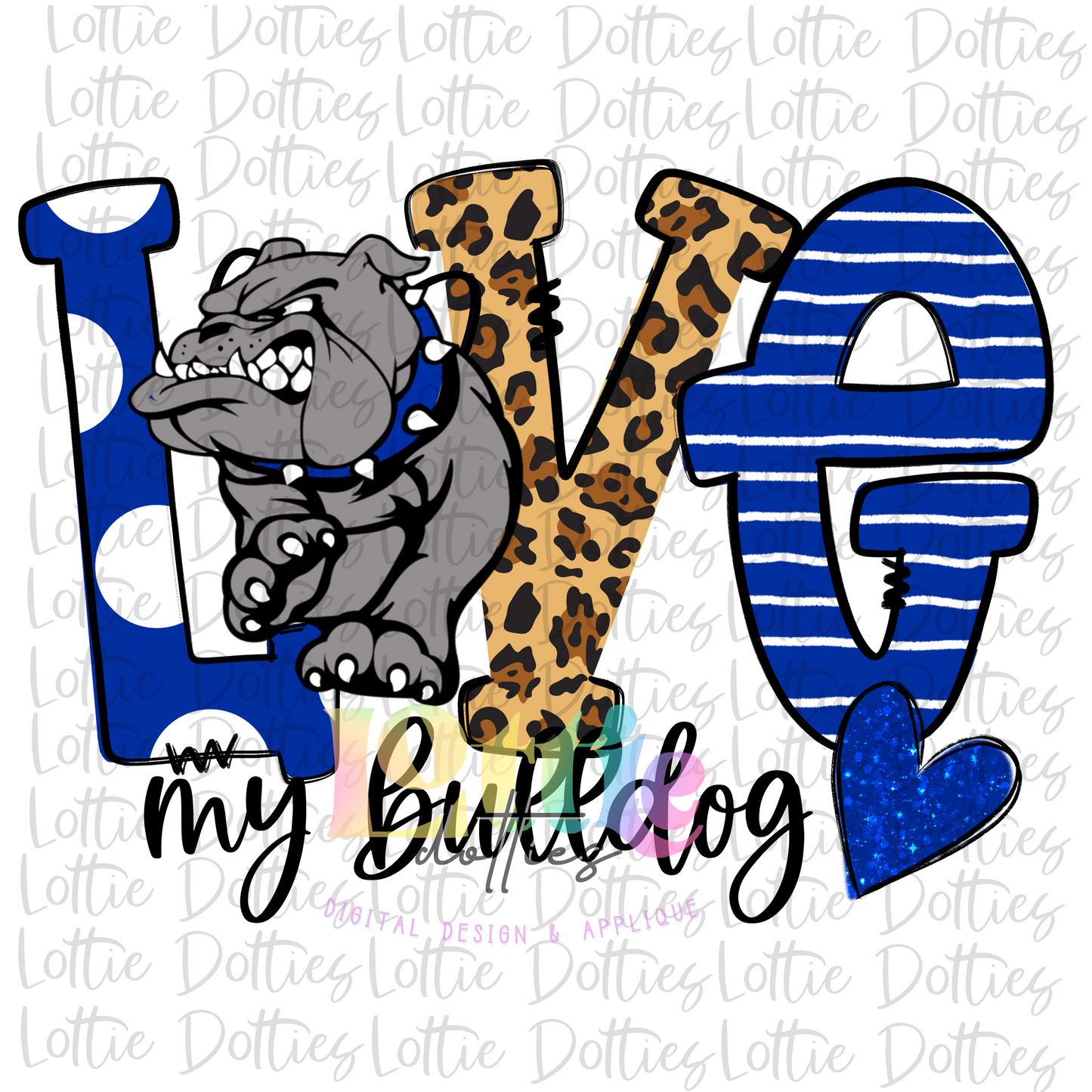 Love Bulldogs PNG - Bulldogs Sublimation - Instant Download - Digital Download