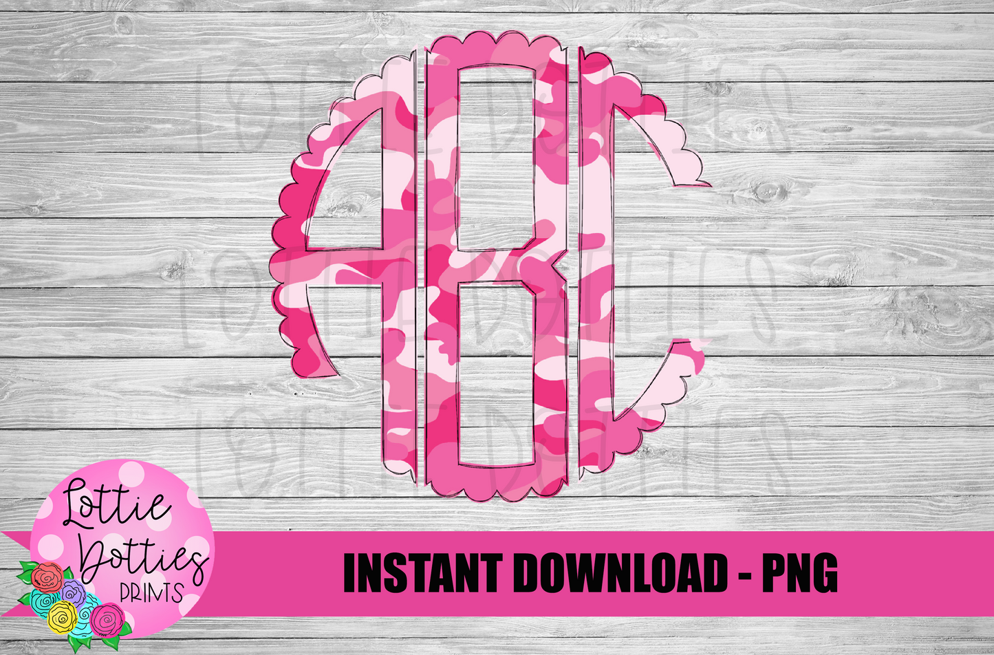 Pink Camo scallop Circle Initials Alphabet - Alpha Pack - Alphabet Clipart - Instant Download - Patriotic