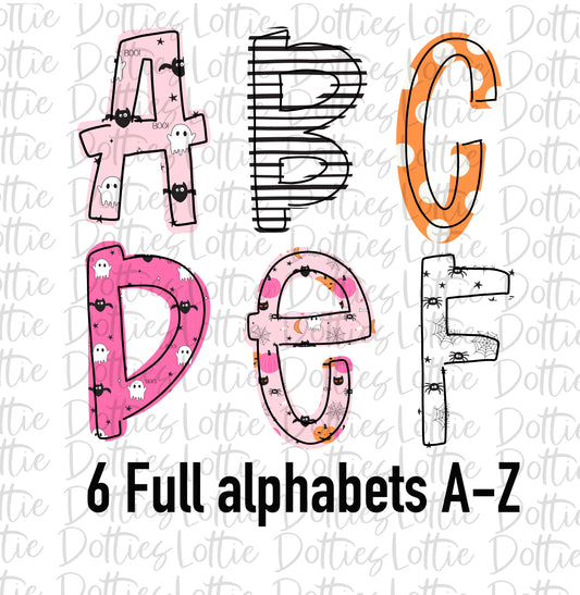 Halloween Alphabet - Alpha Pack - Alphabet Clipart - Instant Download  - Boy Alpha Pack