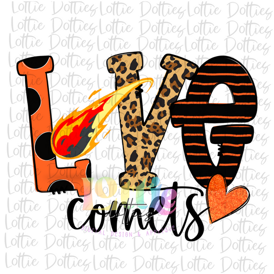 Love Comets - PNG - sublimation design - Digital Download