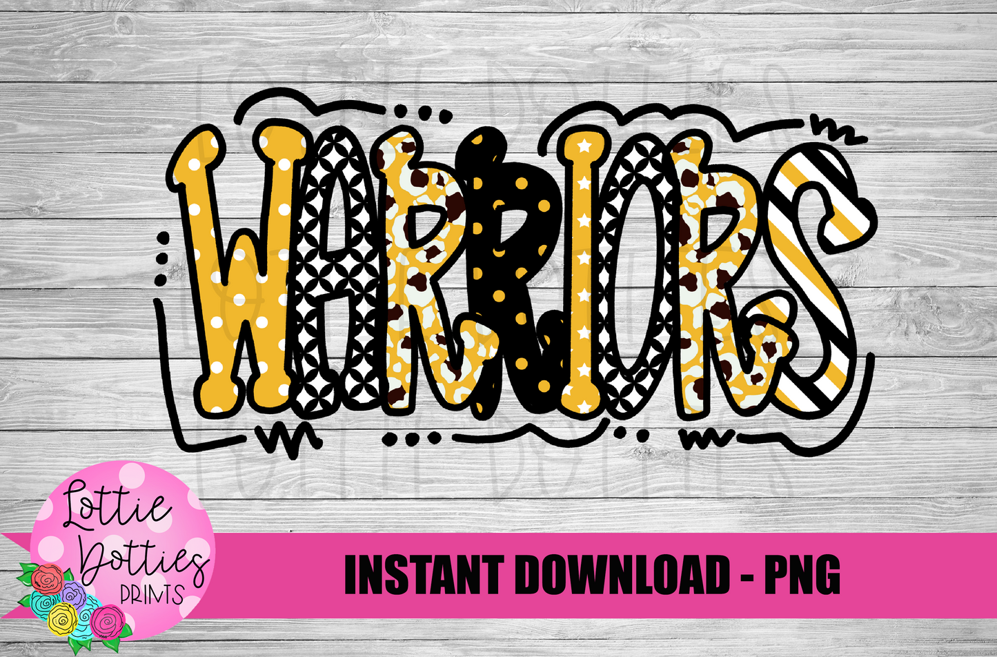 Warriors Png - Mascot Sublimation Design - Digital Download