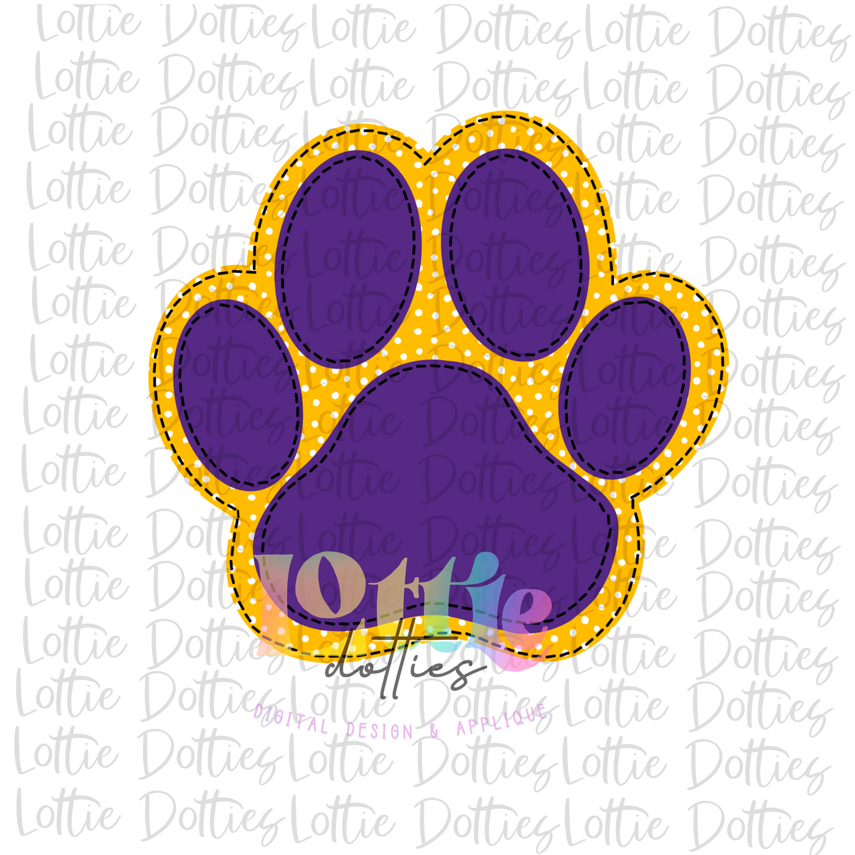 Paw Print PNG - Paw Print Sublimation - Digital Download- purple and gold