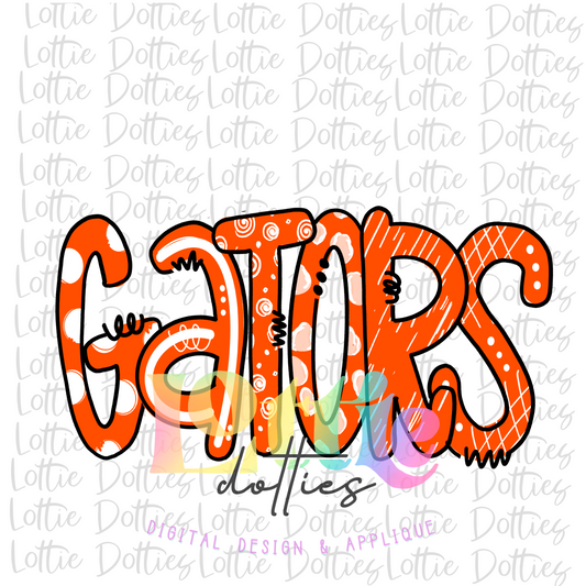 Gators PNG   - Digital Download - Sublimation Design - Orange and White