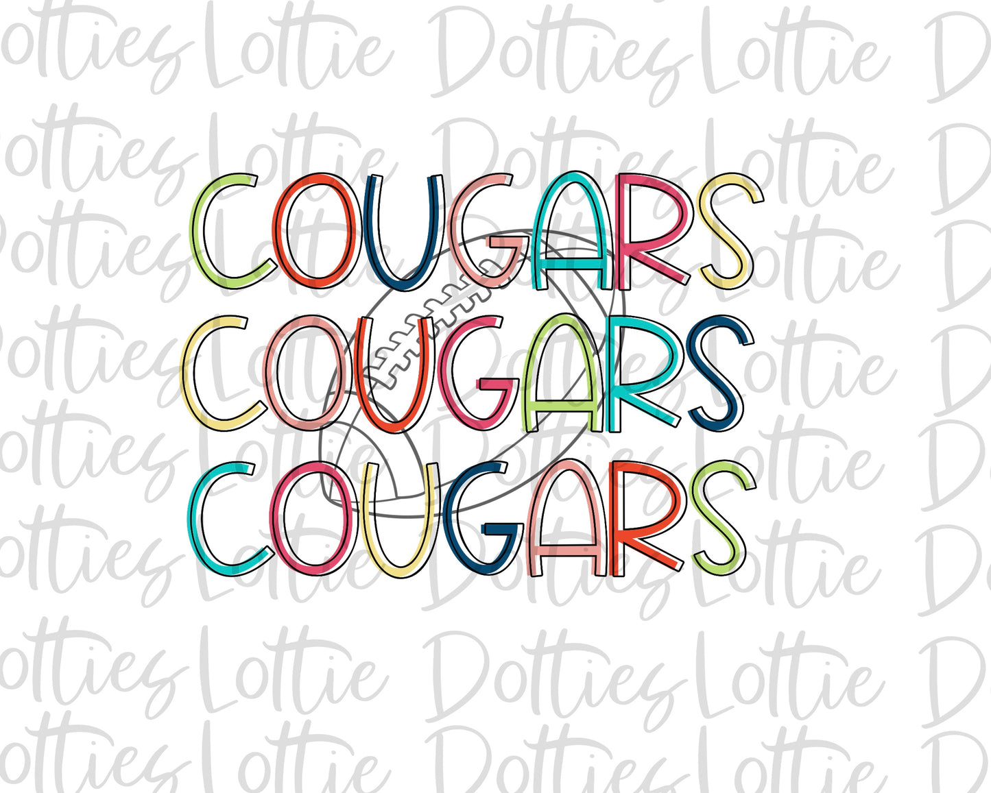 Cougars Football - PNG - Football - Sublimation design - Digital Download