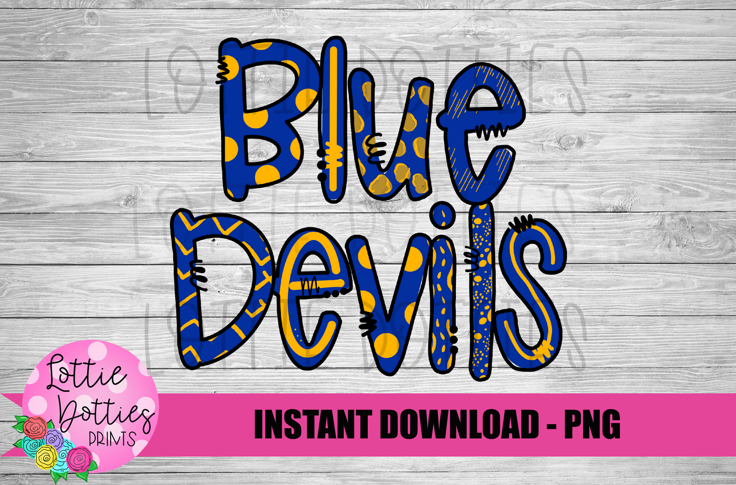 Blue Devils Png - Football Sublimation Design - Digital Download
