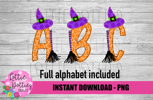 Witch Alphabet - Alpha Pack - Alphabet Clipart - Instant Download  - Alpha Pack