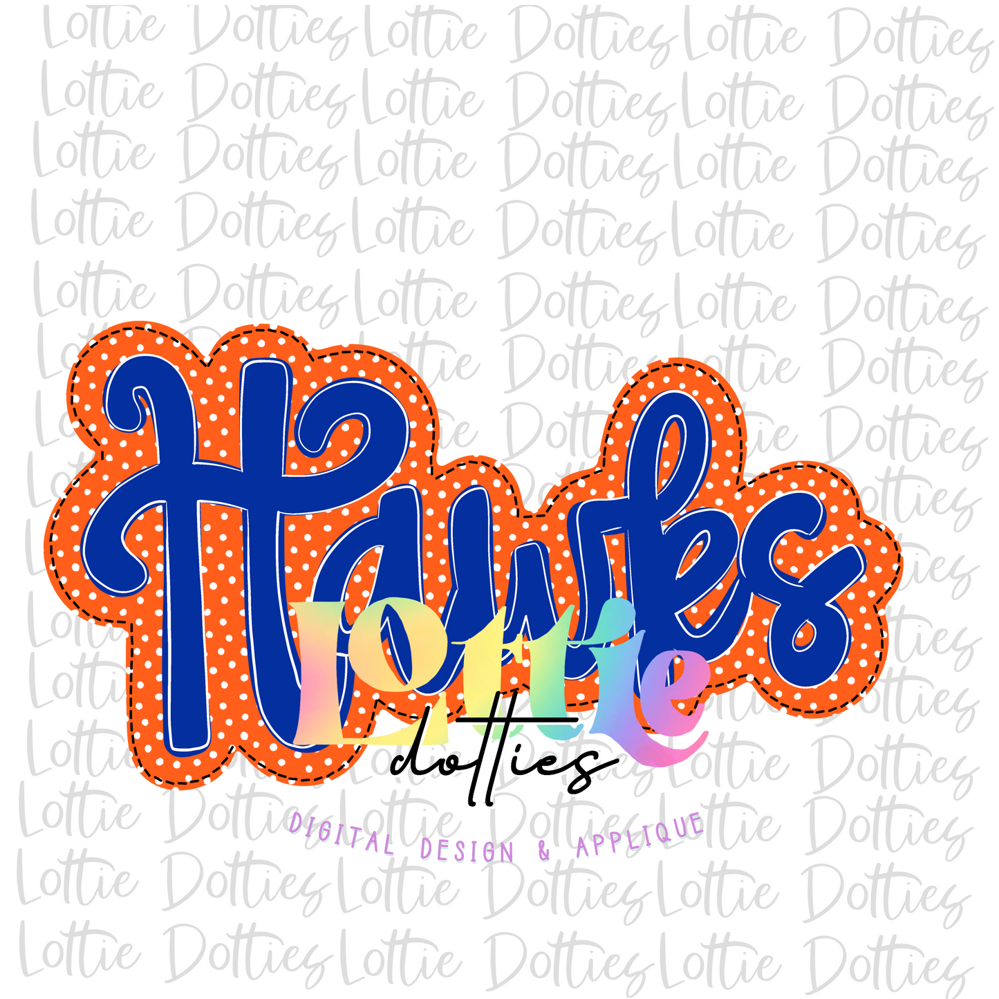 Hawks Png - Mascot Sublimation Design - Digital Download - Orange and Royal