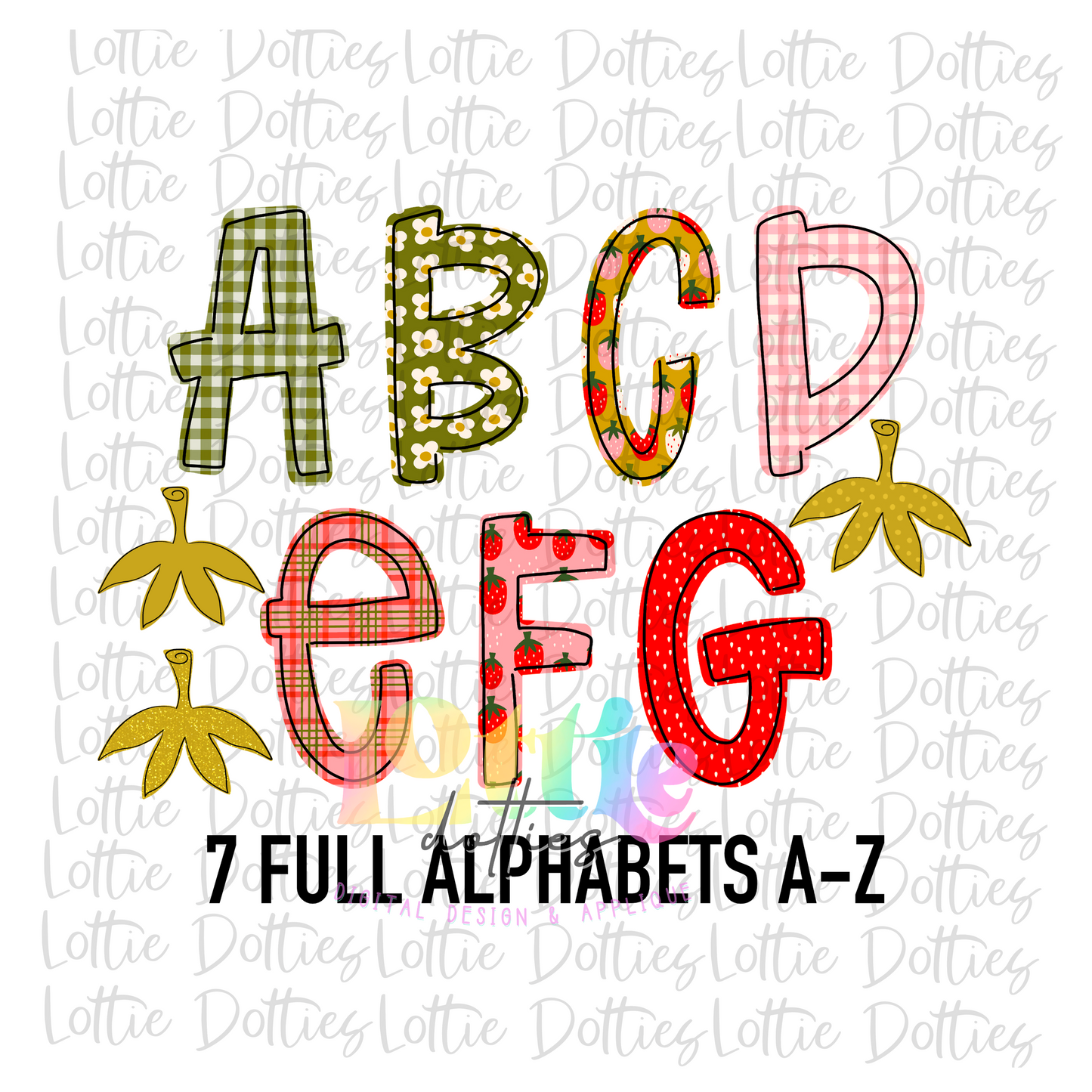 Strawberry Alpha - Alpha Pack - Alphabet Clipart - Instant Download - Alpha Pack