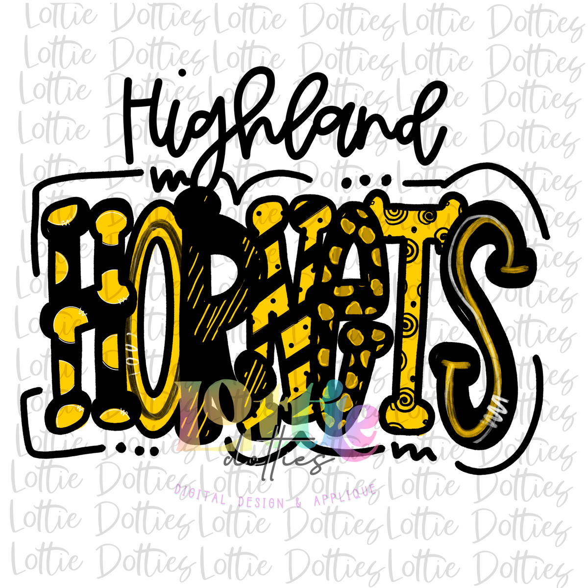 Highland Hornets PNG - Hornets - Sublimation Design - Digital Download