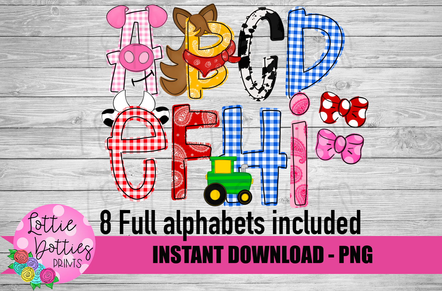 Farm Alphabet - Alpha Pack - Alphabet Clipart - Instant Download - Alpha Pack