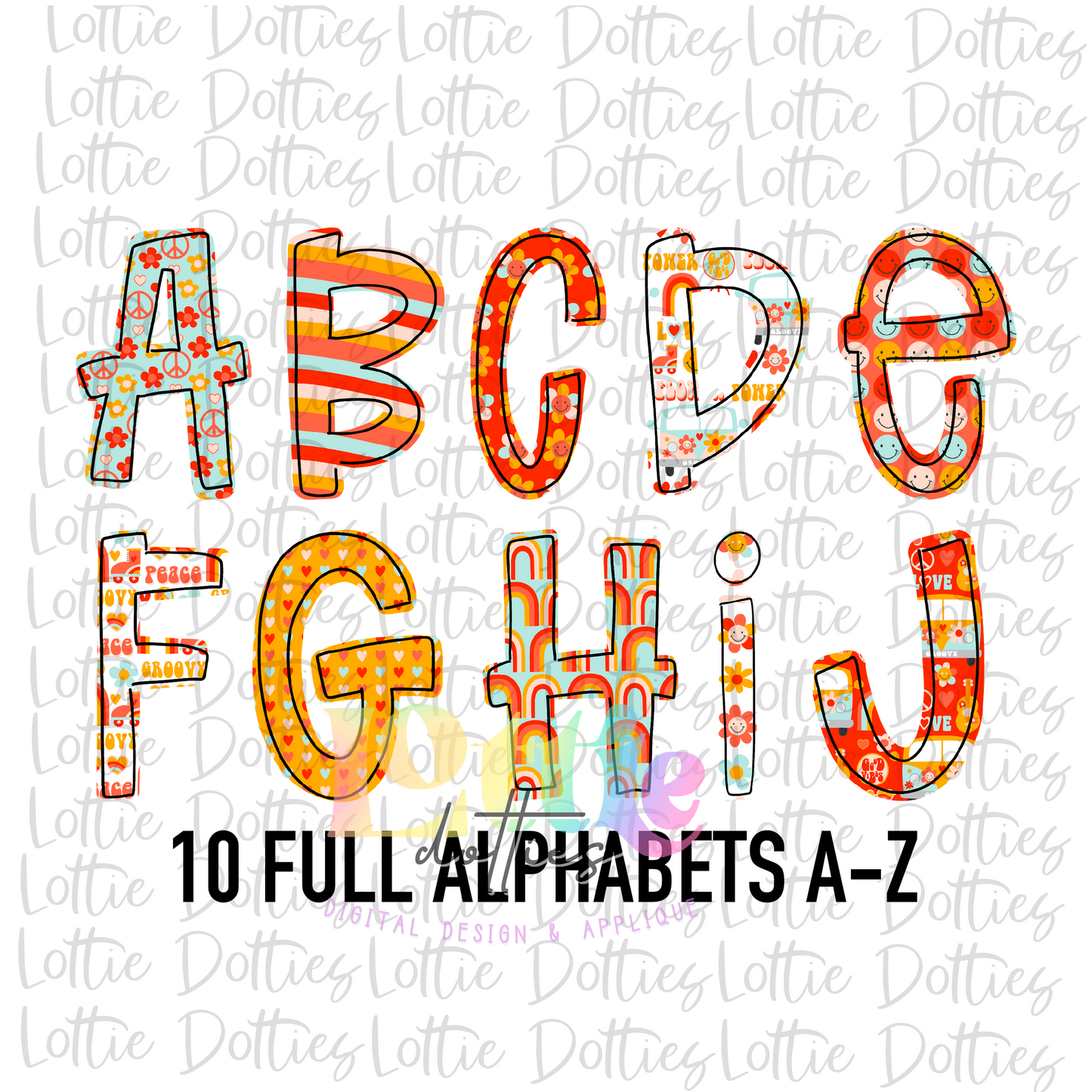 Retro Alpha - Alpha Pack - Alphabet Clipart - Instant Download - Alpha Pack