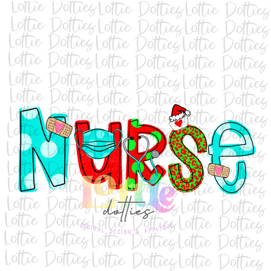 Christmas Nurse PNG - Nurse sublimation design - Digital Download