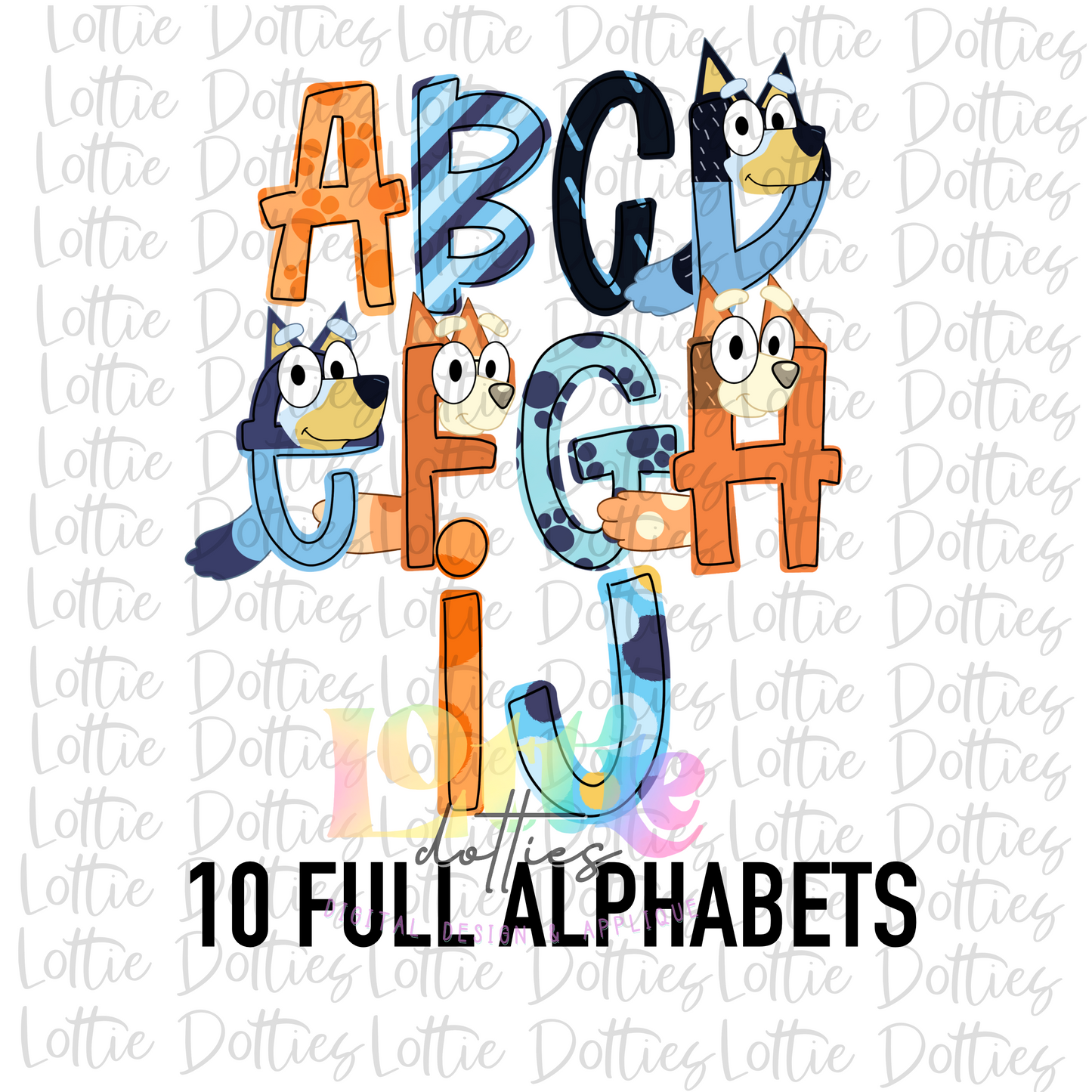 Blue Dog Alpha - Alpha - Alphabet Clipart - Instant Download - Alpha Pack