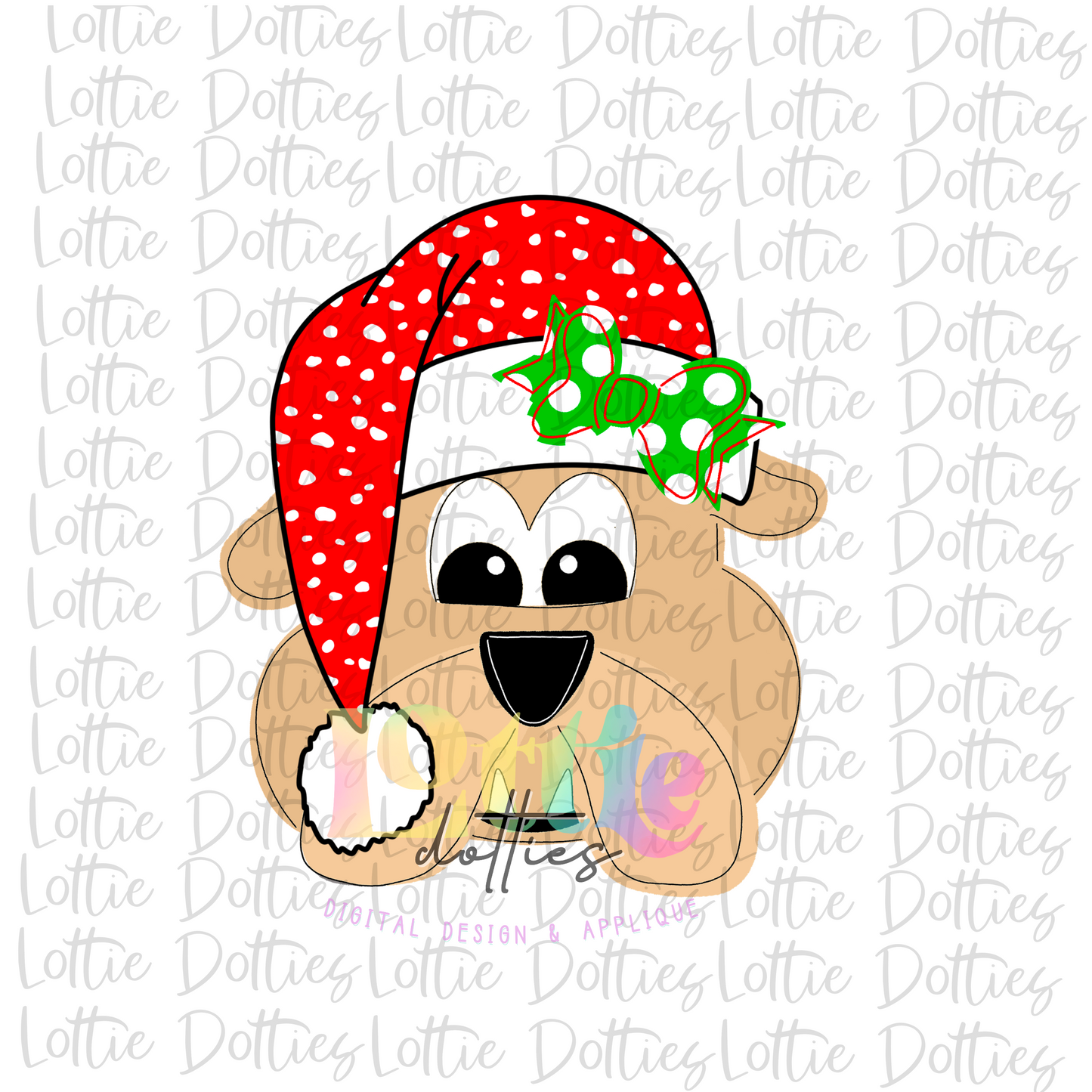 Bulldog Girl Santa Png - Sublimation Design- Digital Download