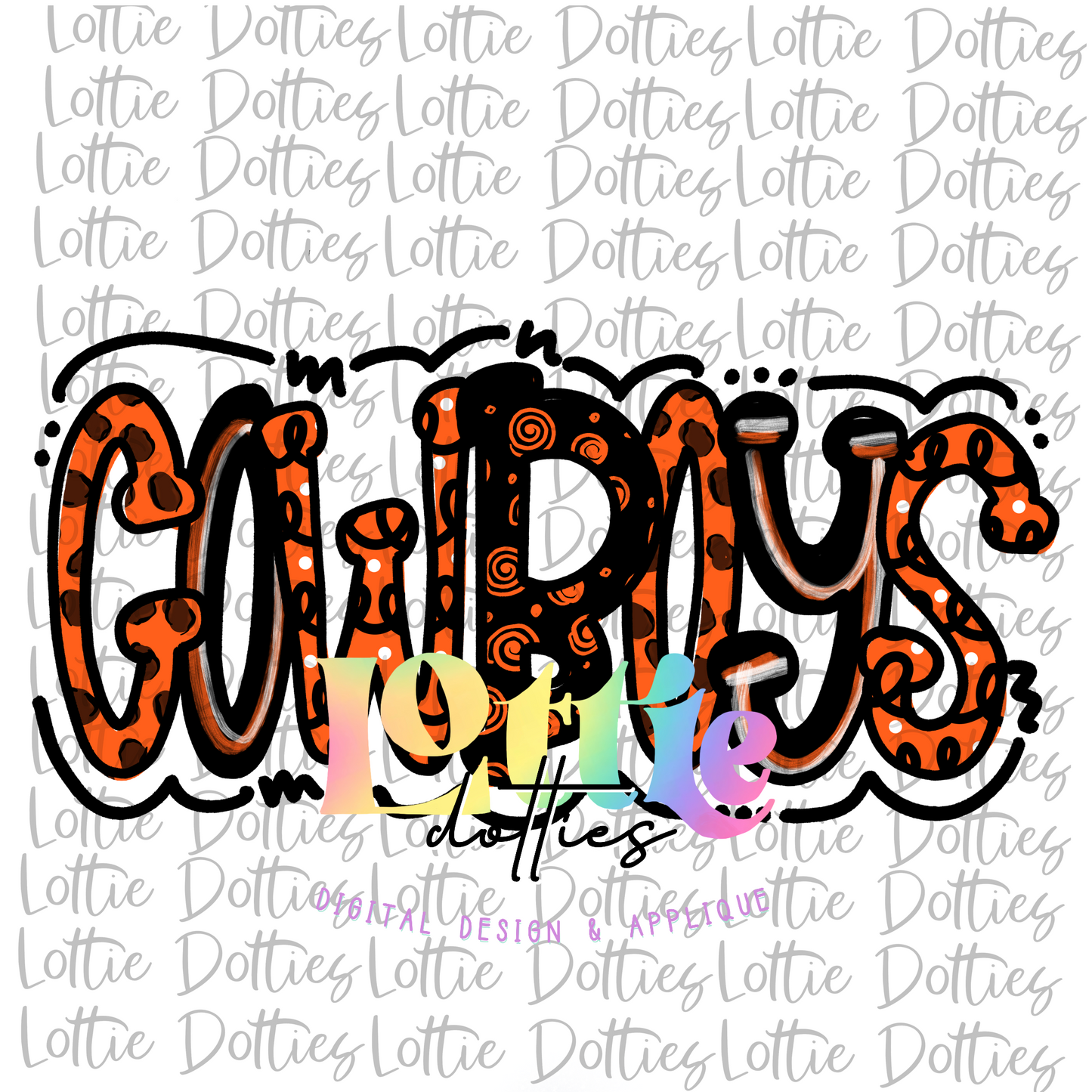 Cowboys Png - Digital Download - Cowboys Sublimation - Orange and Black