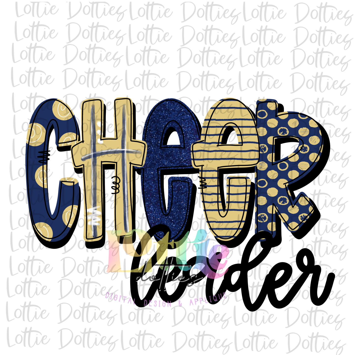 Cheer leader Png - Cheerleader Sublimation File - Navy and Vagas Gold - Instant download - Digital Download
