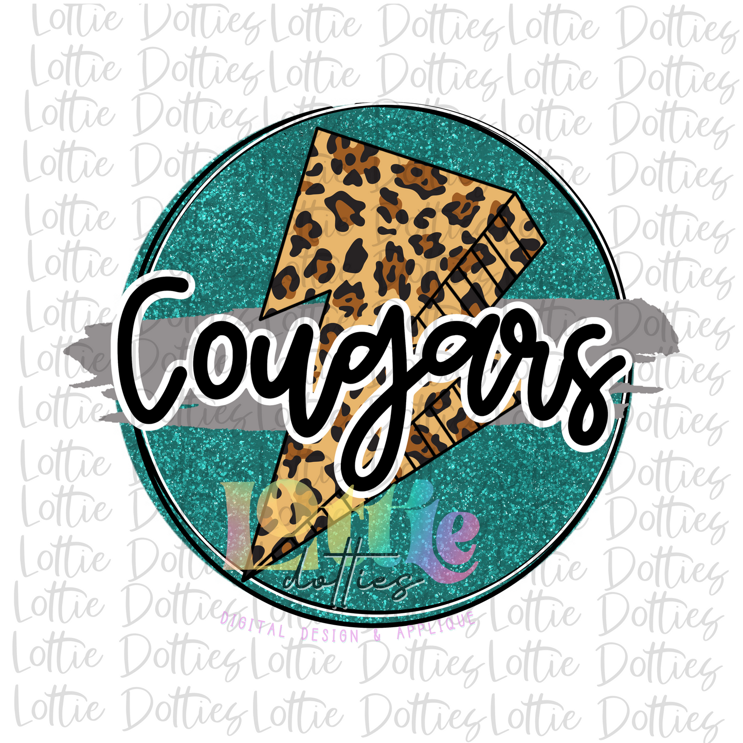 Cougars PNG - Cougars Circle - Sublimation Design - Digital Download - Teal and gray
