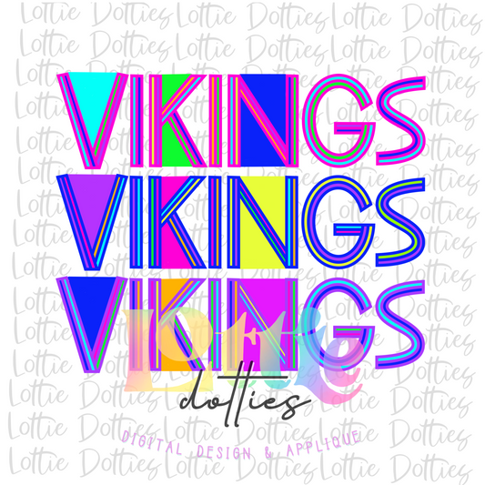 Vikings  PNG - Vikings Sublimation design - Digital Download - Neon