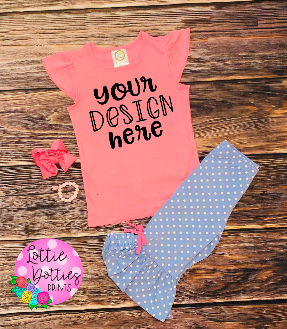 Kids Mock Up - Blanks Boutique - Bubblegum Pink Shirt Mock Up - Digital Download