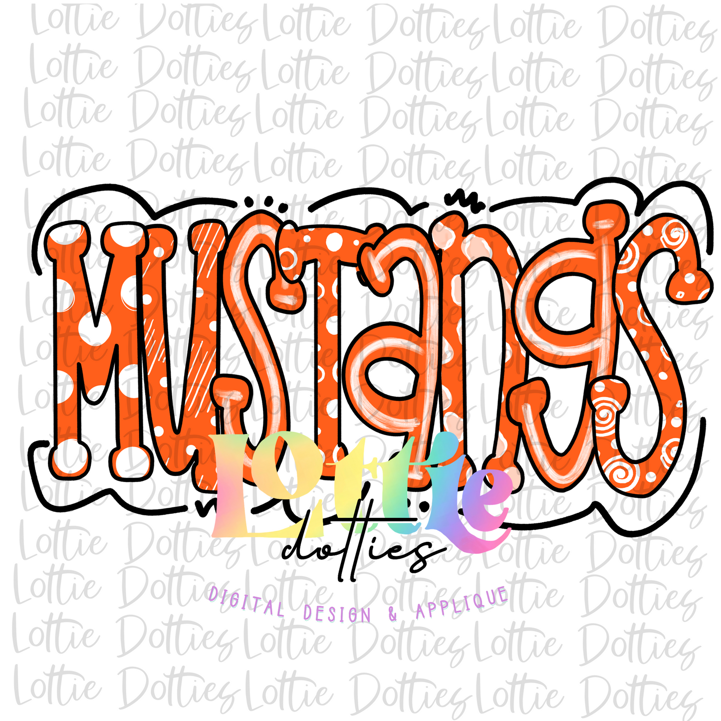 Mustangs PNG - Mustangs - sublimation design - Digital Download Orange and White