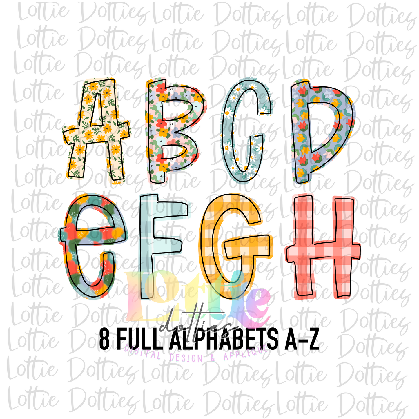 Hello Spring Alpha Pack - Alphabet Clipart - Instant Download - Alpha Pack