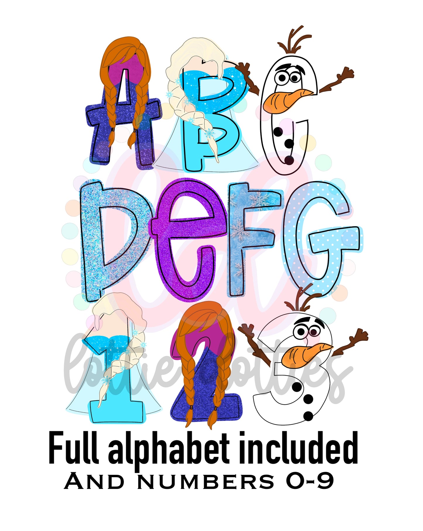 Ice Princess Inspired Alphabet - Alpha Pack - Alphabet Clipart - Instant Download - Alpha Pack