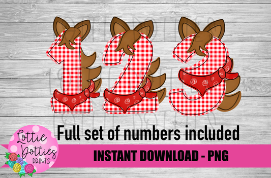 Horse Numbers - Numbers Alpha Pack - Alphabet Clipart - Instant Download  - Alpha Pack