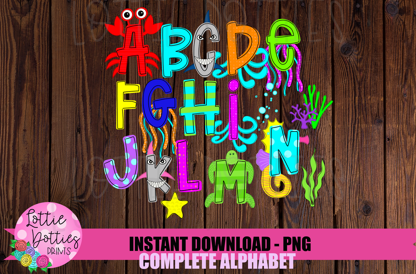 Under the Sea Alphabet - Alpha Pack - Alphabet Clipart - Instant Download - Boy Alpha Pack