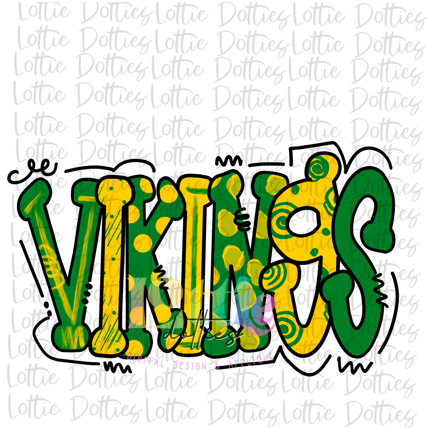 Vikings PNG - Vikings Sublimation design - Digital Download - Green and Yellow