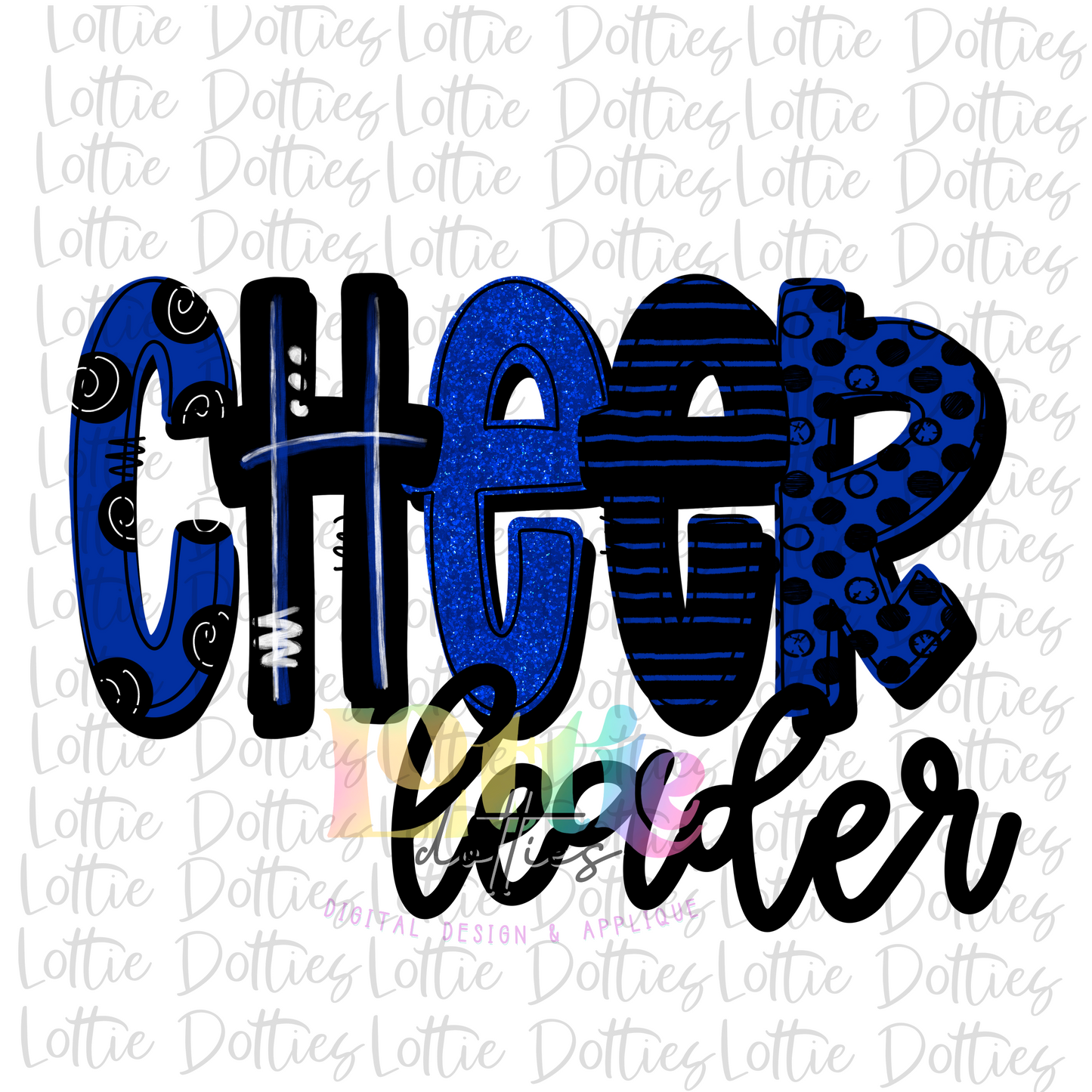 Cheer leader Png - Cheerleader Sublimation File - Royal and Black - Instant download - Digital Download