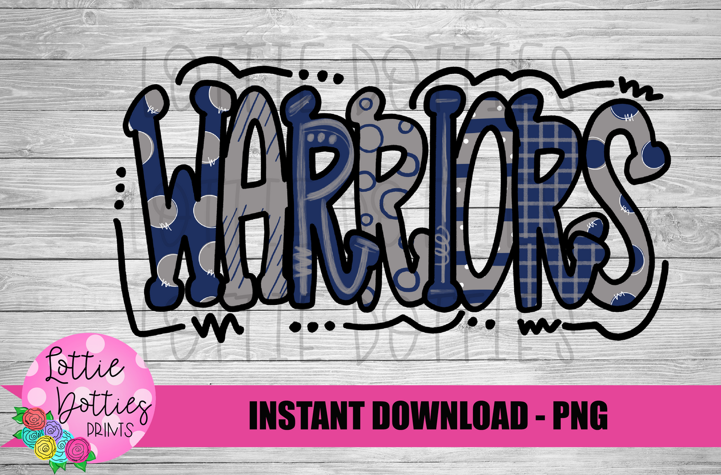 Warriors Png - Mascot Sublimation Design - Digital Download