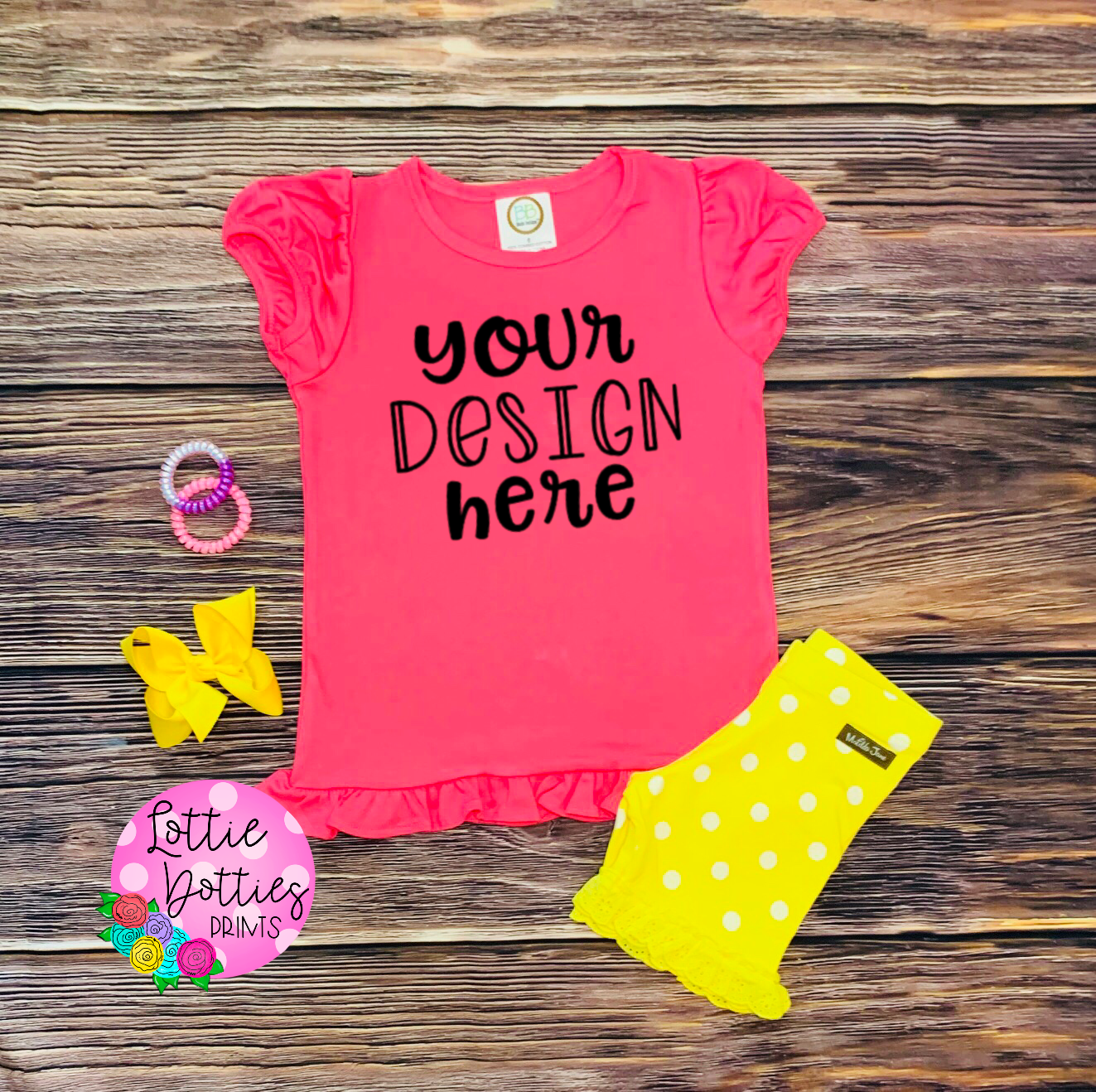 Kids Mock Up - Blanks Boutique - Hot Pink Shirt Mock Up - m2M Matilda Jane Digital Download