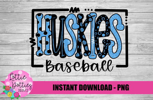 Huskies Baseball PNG - Baseball Sublimation Design