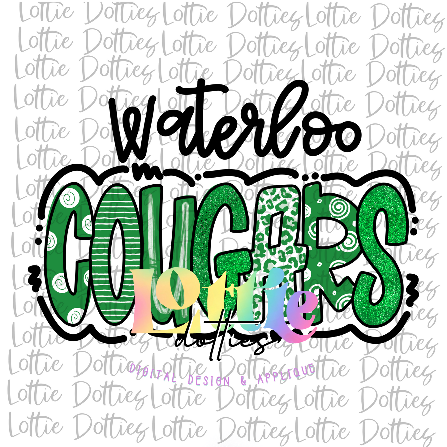 Waterloo Cougars Png - Sublimation Design - Cougars Sublimation- Digital Download