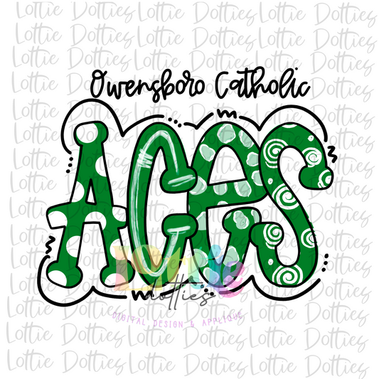 Owensboro Catholic Aces PNG - Aces sublimation design - Digital Download