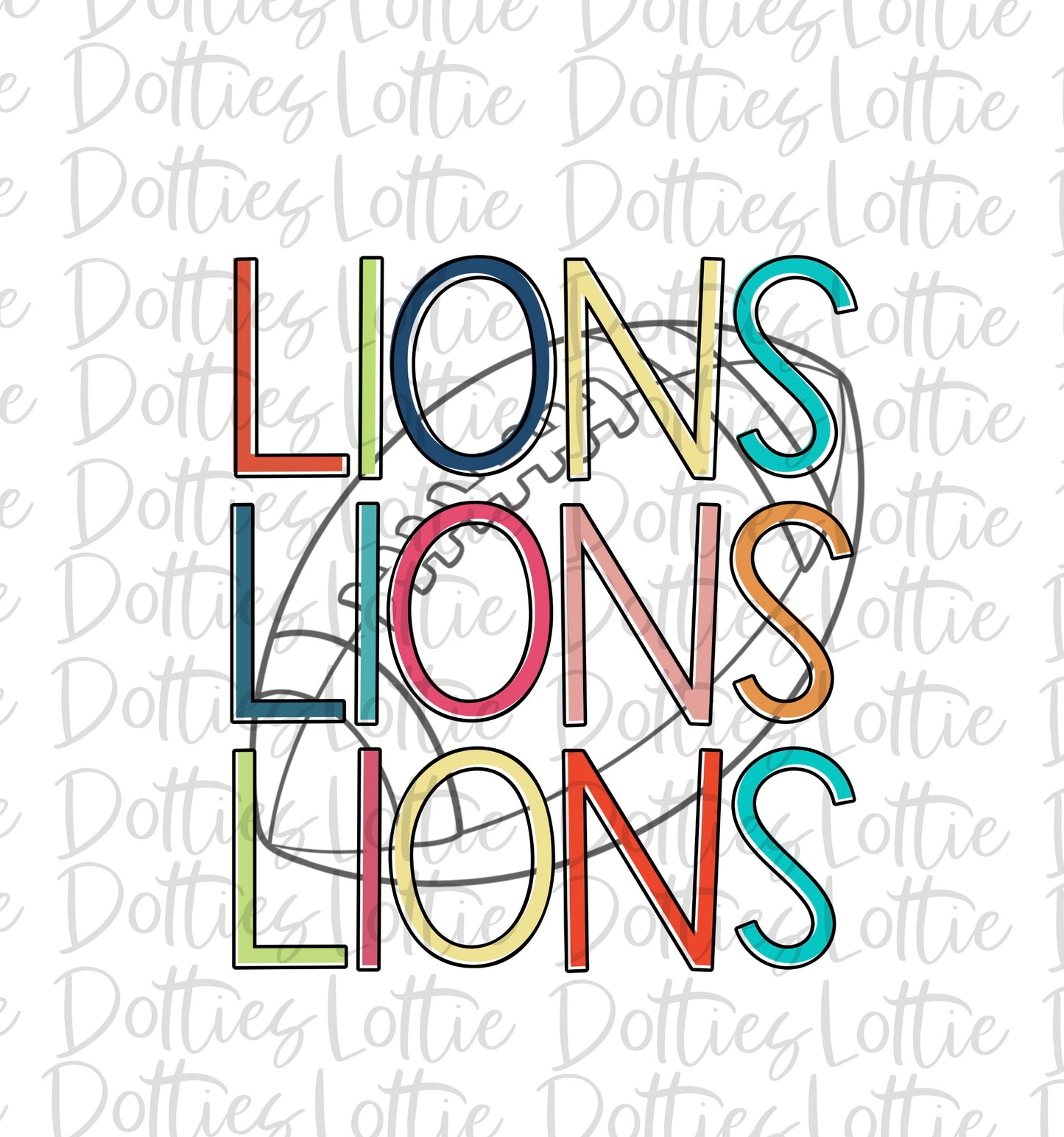 Lions Football - PNG - Football - Sublimation design - Digital Download