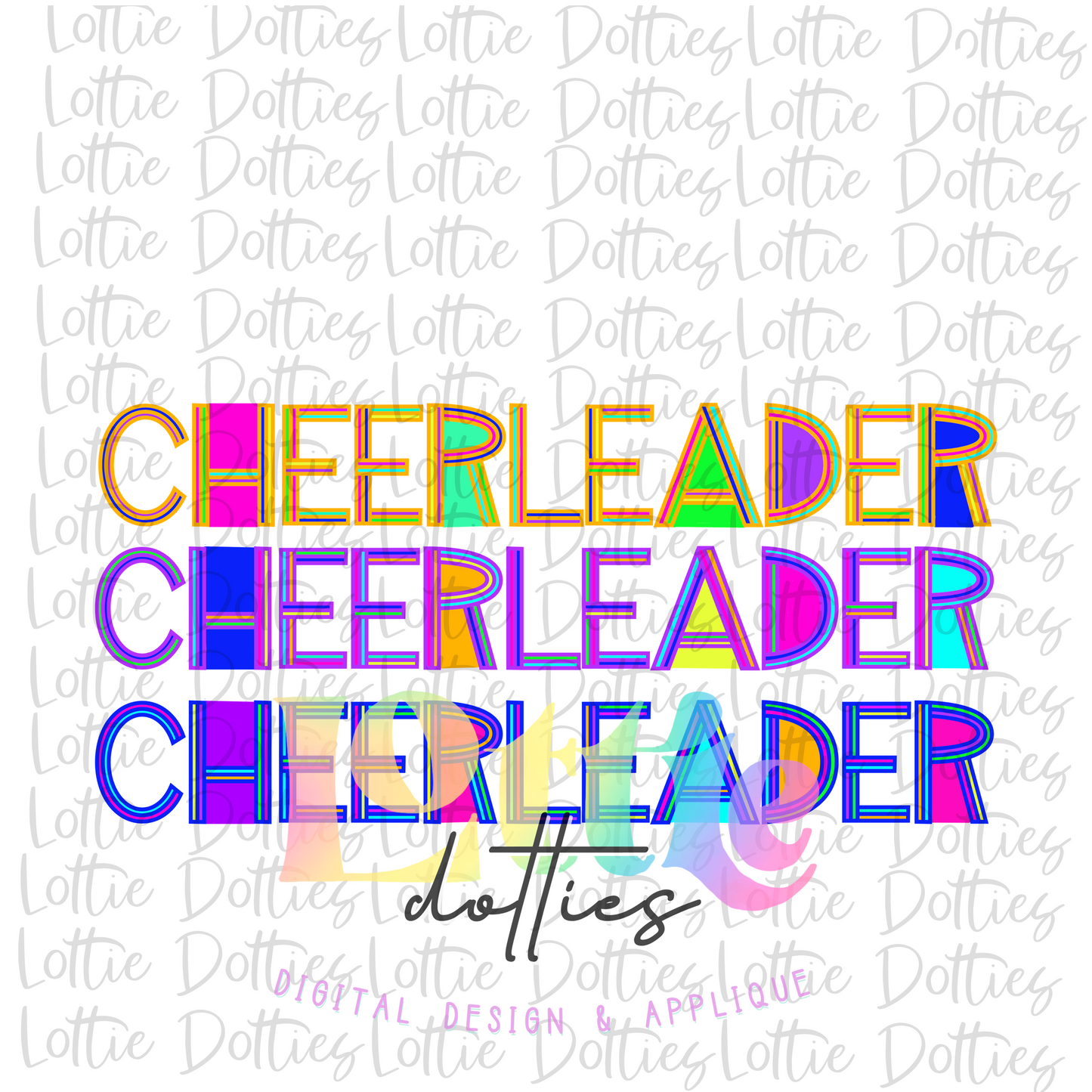 Cheerleader Png - Cheerleader Sublimation File - Digital Download - Neon Stack