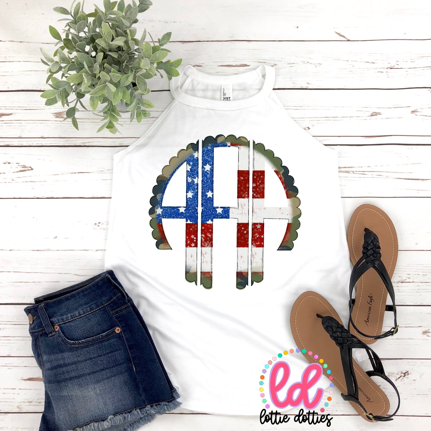 Camo Flag Patriotic Scallop Alphabet - Alpha Pack - Alphabet Clipart - Instant Download - Patriotic